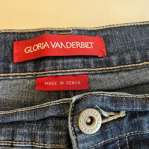 Gloria Vanderbilt Denim Capris Size 14 Cuffed Leg Vintage Embroidery Pockets - Picture 5 of 8